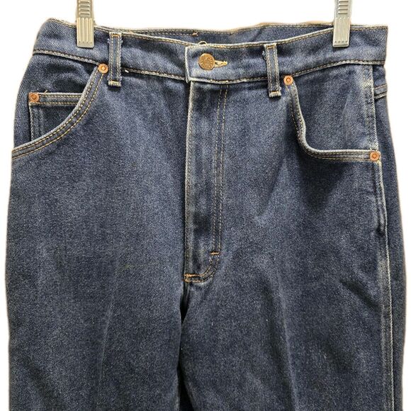 90s Vintage Lee Mom Jeans Womens Sz 14‎ Blue Denim High Rise Straight Made USA - Picture 2 of 13